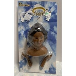 Vintage Darice Porcelain Angel Head & Hands 1236-61 NEW Black Hair
